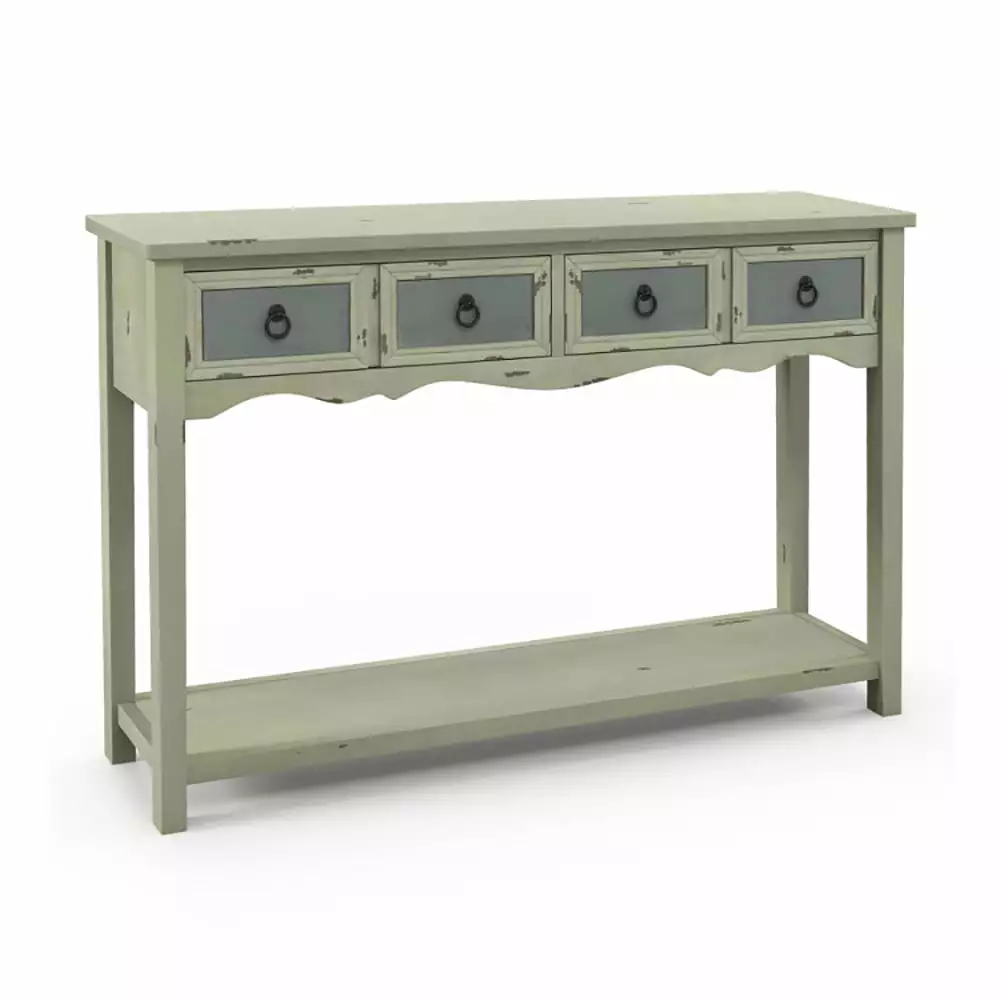 YYAo Console Table 48 Inch Farmhouse Entryway Table 2 Drawers and Open Storage Shelf Hallway Console