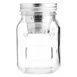 Snack On Go 17-oz Glass Jar + Stainless Steel Cup Combo Travel and Storage Kilner