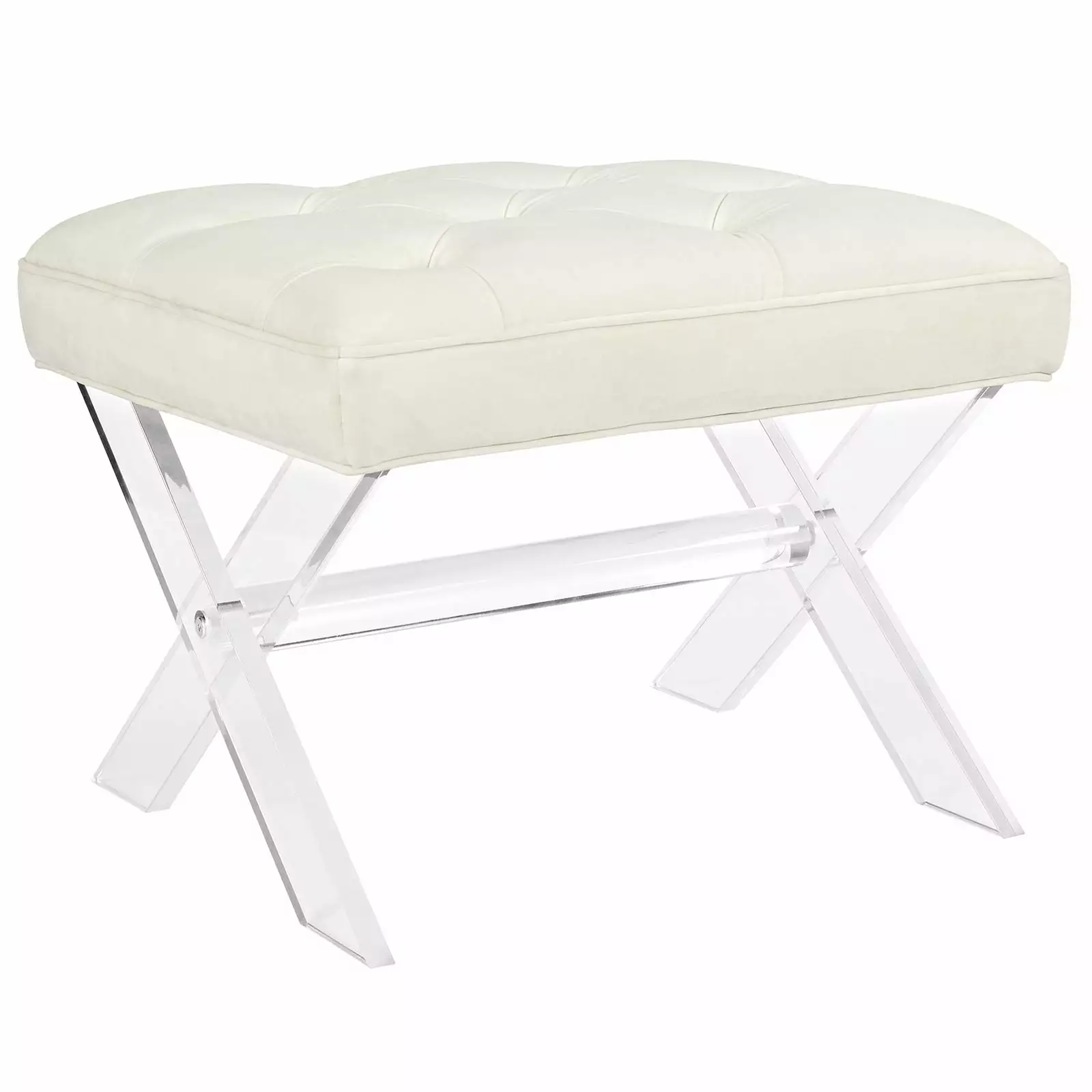 Modern Contemporary Urban Design Bedroom Living Room Bench White Ivory Fabric Plastic Benches