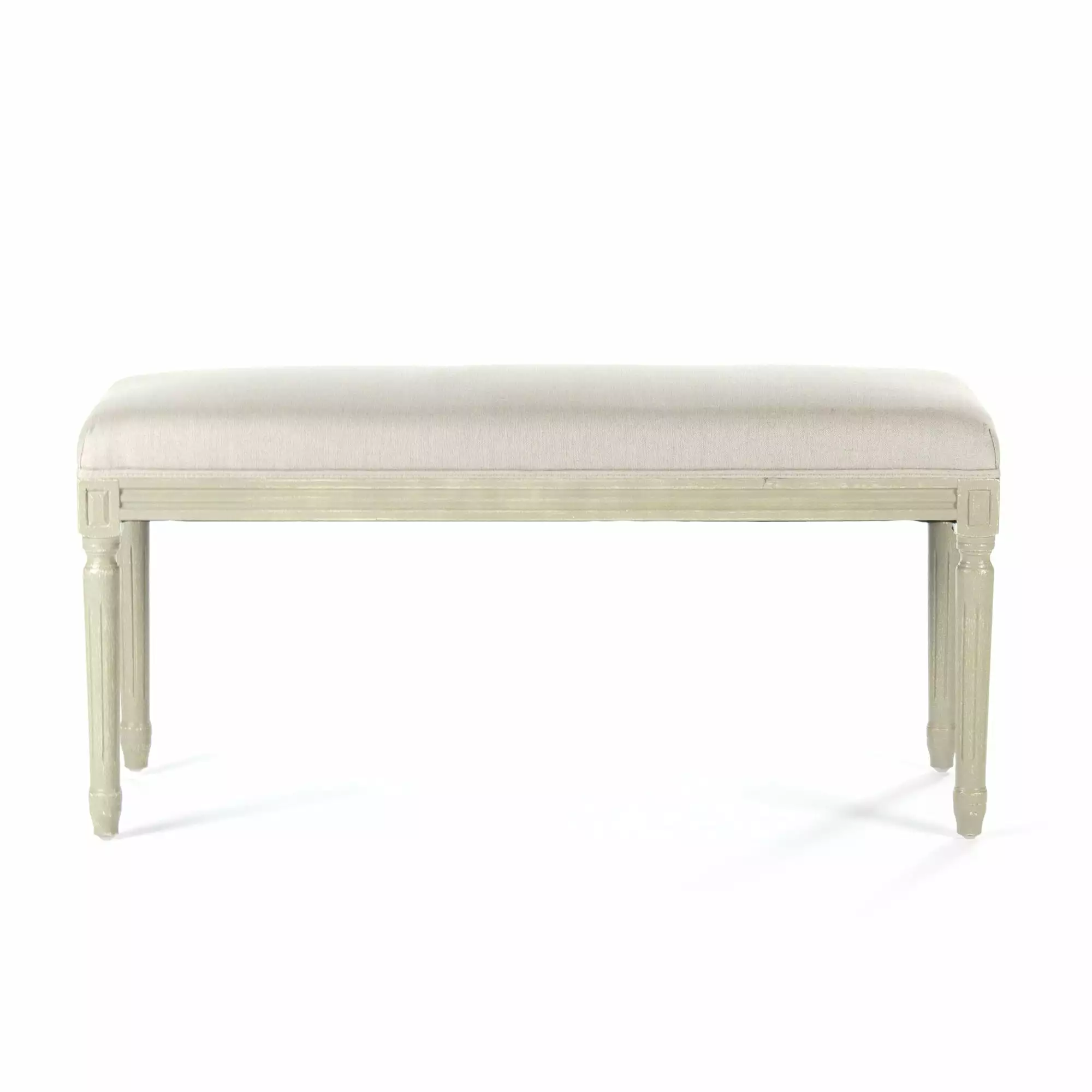 Zentique 40 Gray and Beige Contemporary Lille Bench Square Border Benches