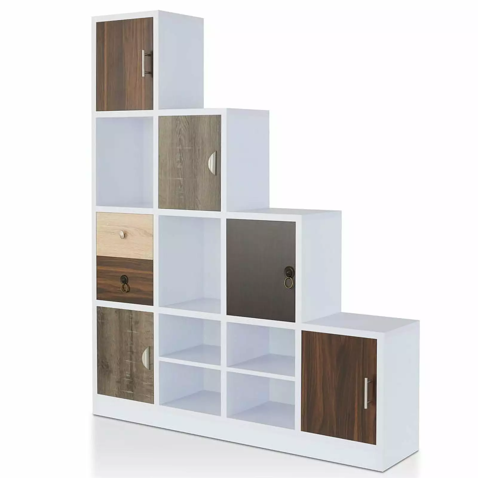 Furniture America Newark Contemporary Wood 9-Cube Bookcase White