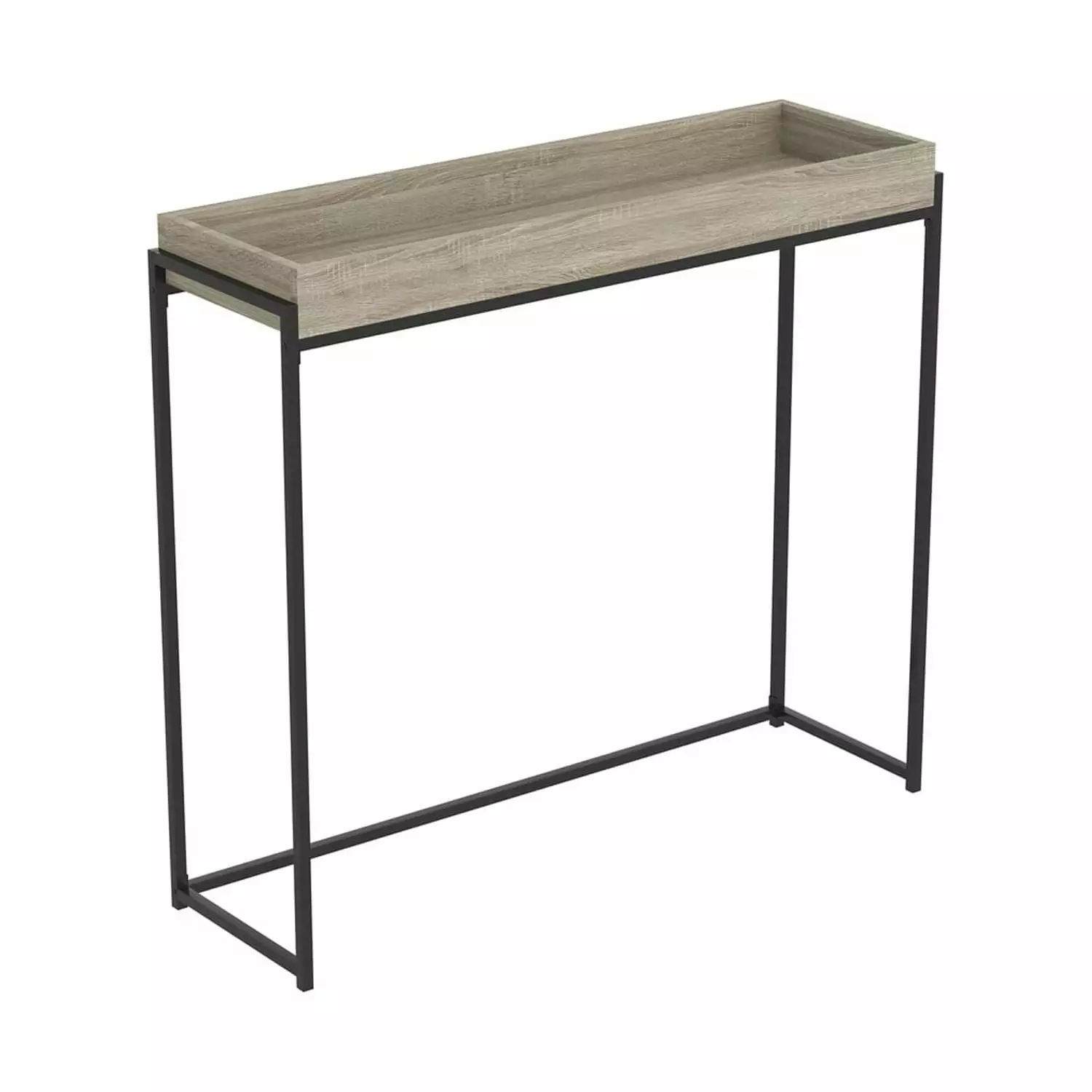 Safdie & Co 39.5L Sunken Tray Console Table Dark Taupe - Modern Entryway Table Console Safdie & Co.