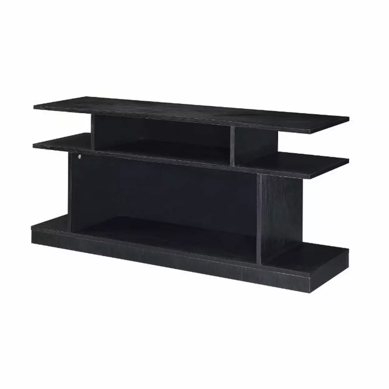Saltoro Sherpi Black Sofa Table 2 Open Compartments and Extended Sides Console