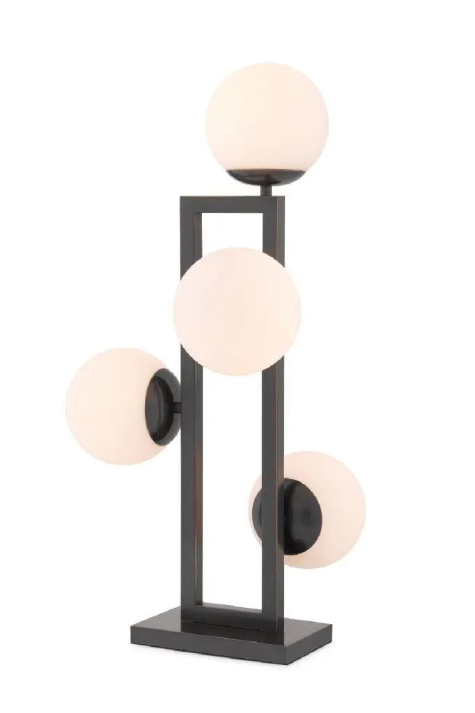 Eichholtz Pascal White Glass Globe Table Lamp Contemporary Lighting