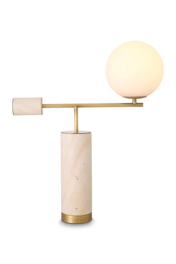 Eichholtz Xperience Travertine Modern Table Lamp Natural Stone Base