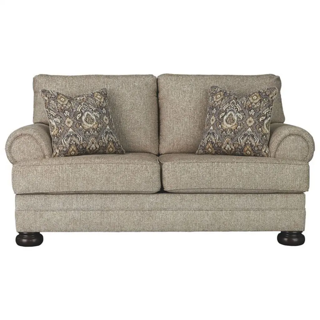 Bowery Hill Contemporary Corner-blocked Frame Loveseat Oatmeal - Stylish Living Room Sofa