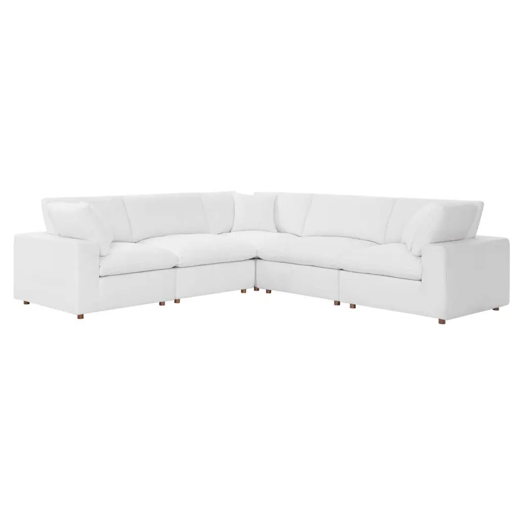 Modular Sectional Sofa Couch White Fabric Living Kitchen Cafe Bistro