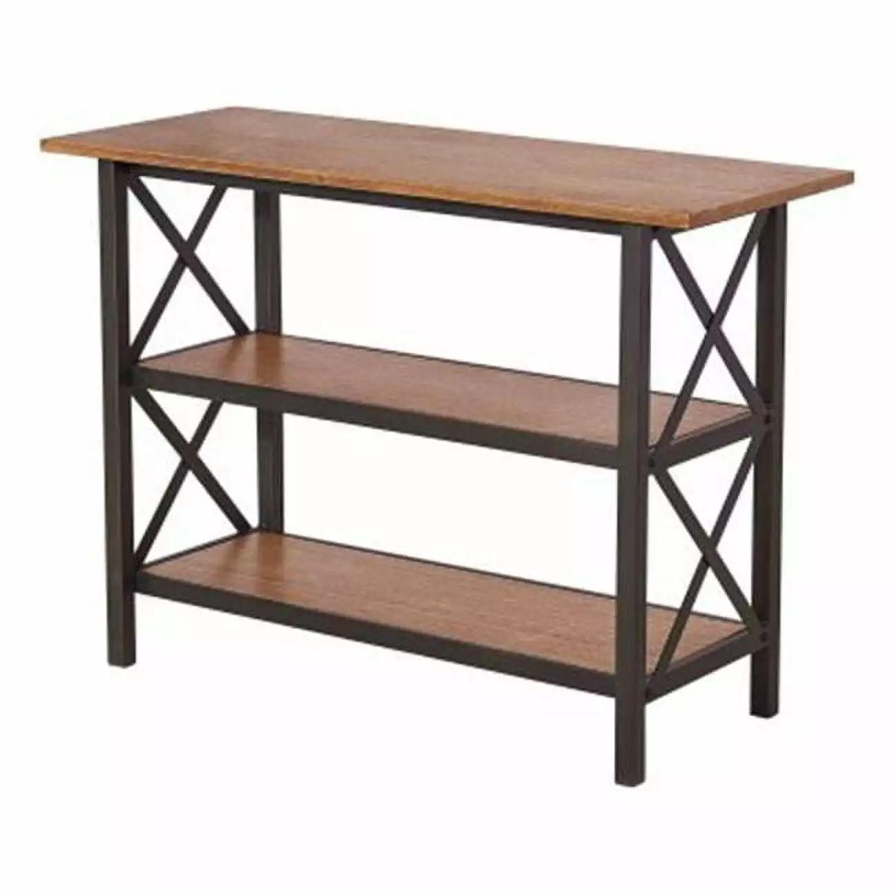 International Caravan Hamburg Contemporary Laredo Three Level Table Brown Finish Console