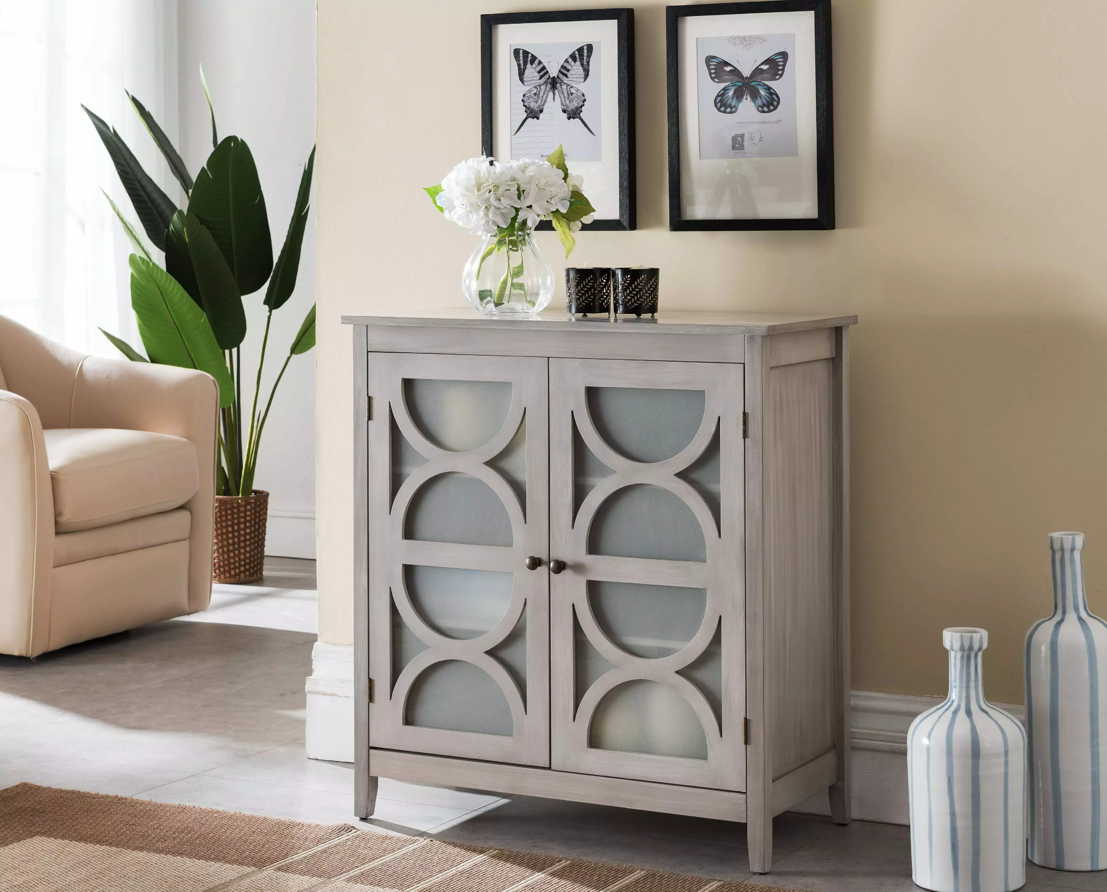 Pasco Wash Gray Wood Contemporary Entryway Console Table Glass Doors Modern Homes Console Pilaster Designs