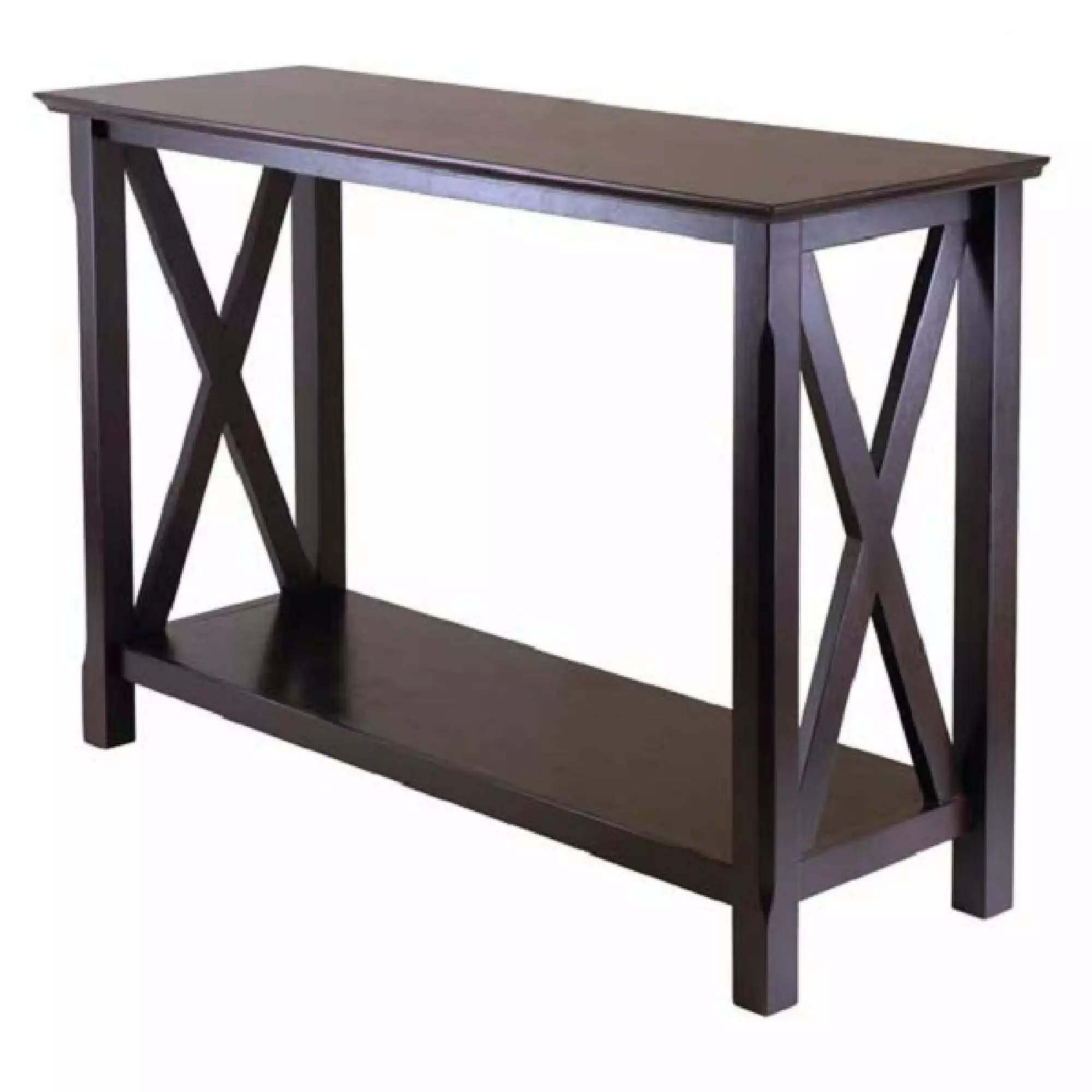 Contemporary Home Living 45 Inch Cappuccino Brown Console Table Modern Spaces Console