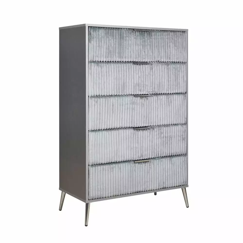 New Timeless Furniture Kailani Contemporary Wood 5-Drawer Chest Gray New Classic Furniture