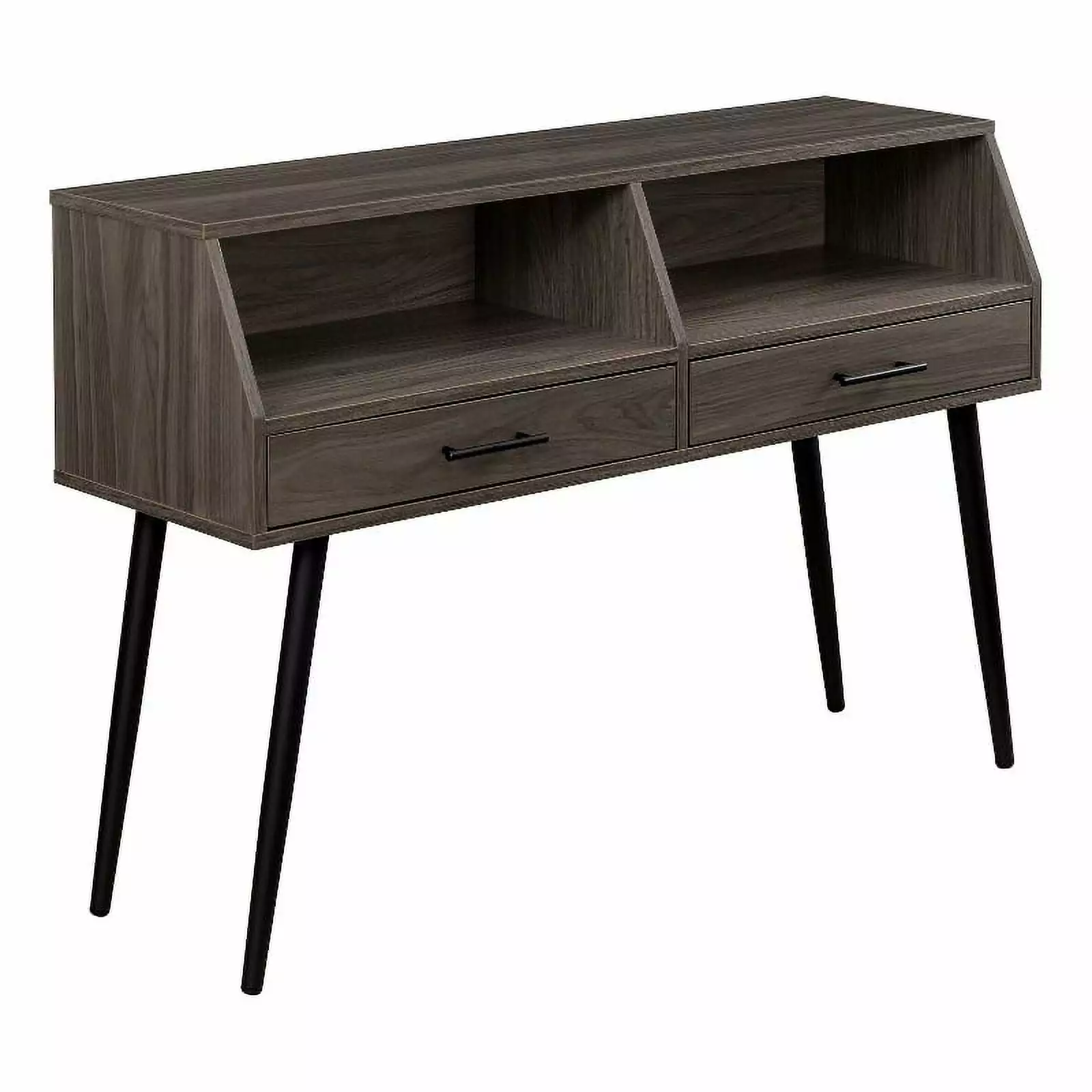 Pemberly Row 44 Contemporary 2-Drawer Wood Entry Table Slate Gray and Black Console