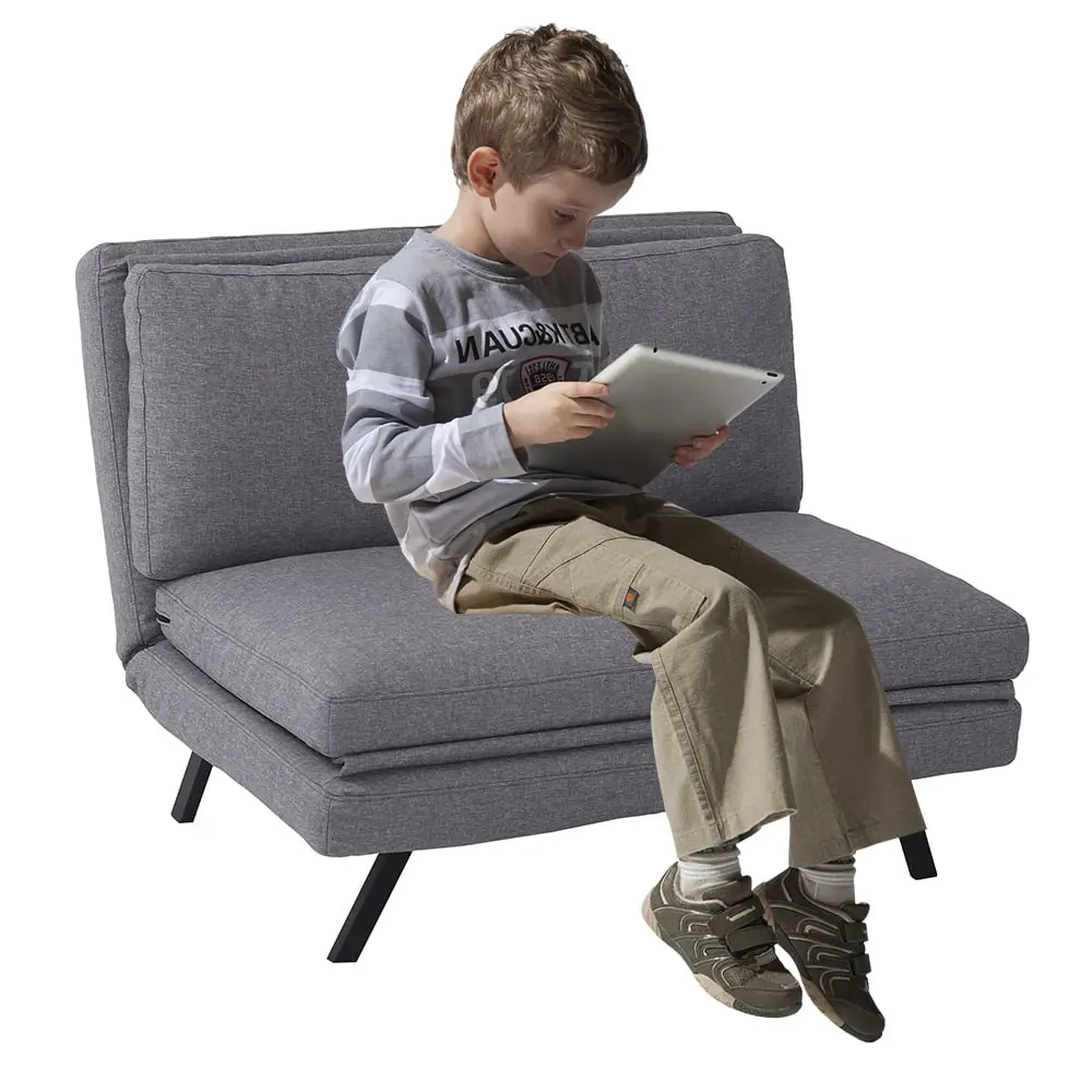 CJC Convertible Sofa Bed Chair Folding Armless Sleeper 5 Position Adjustable Backrest Light Gray Floor Chair