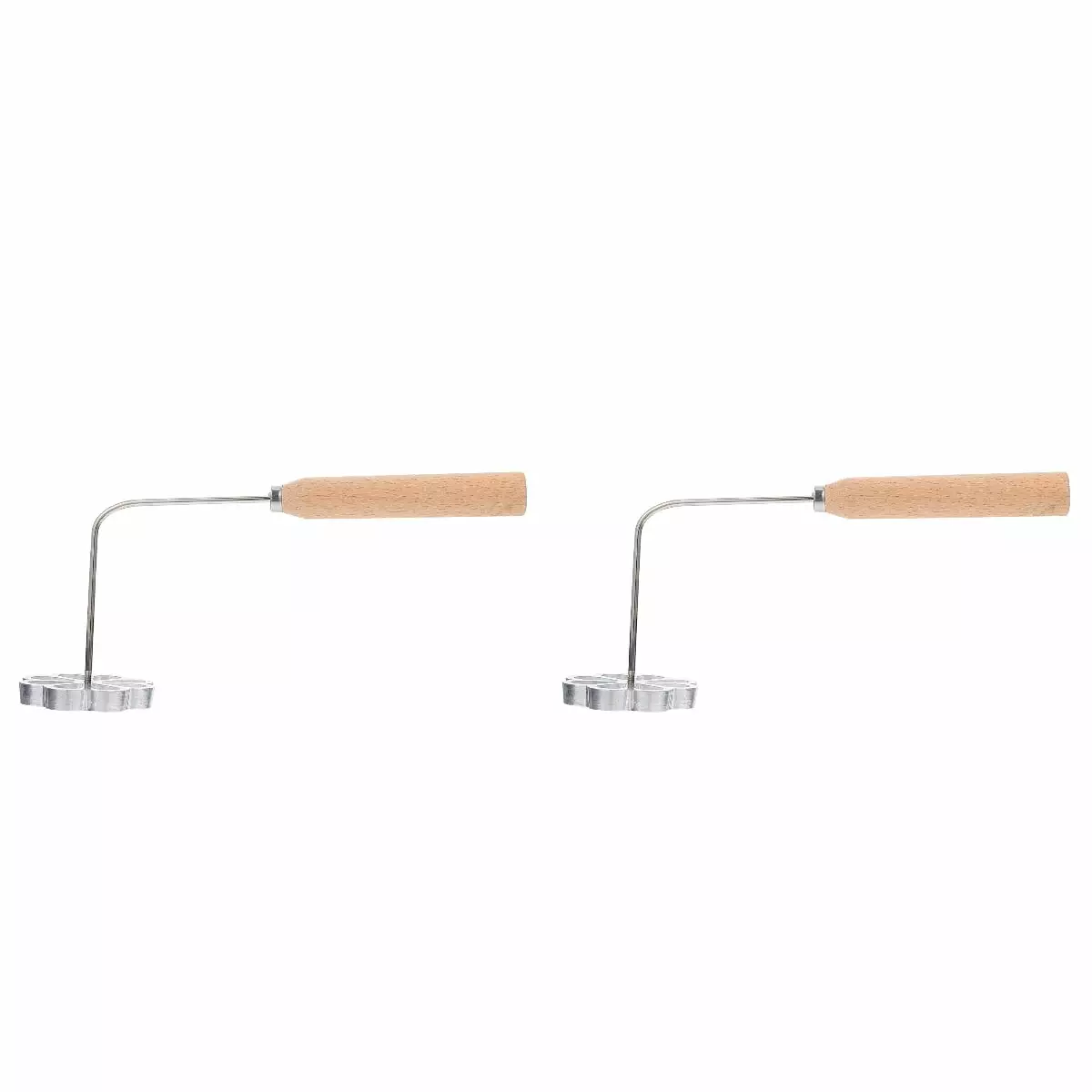 Household Shrimp Pastry Mold Youdunzi Mold Fish Fryer Fried Pie Cutter Baby Aluminum Alloy Wood 2 Pcs SOAC