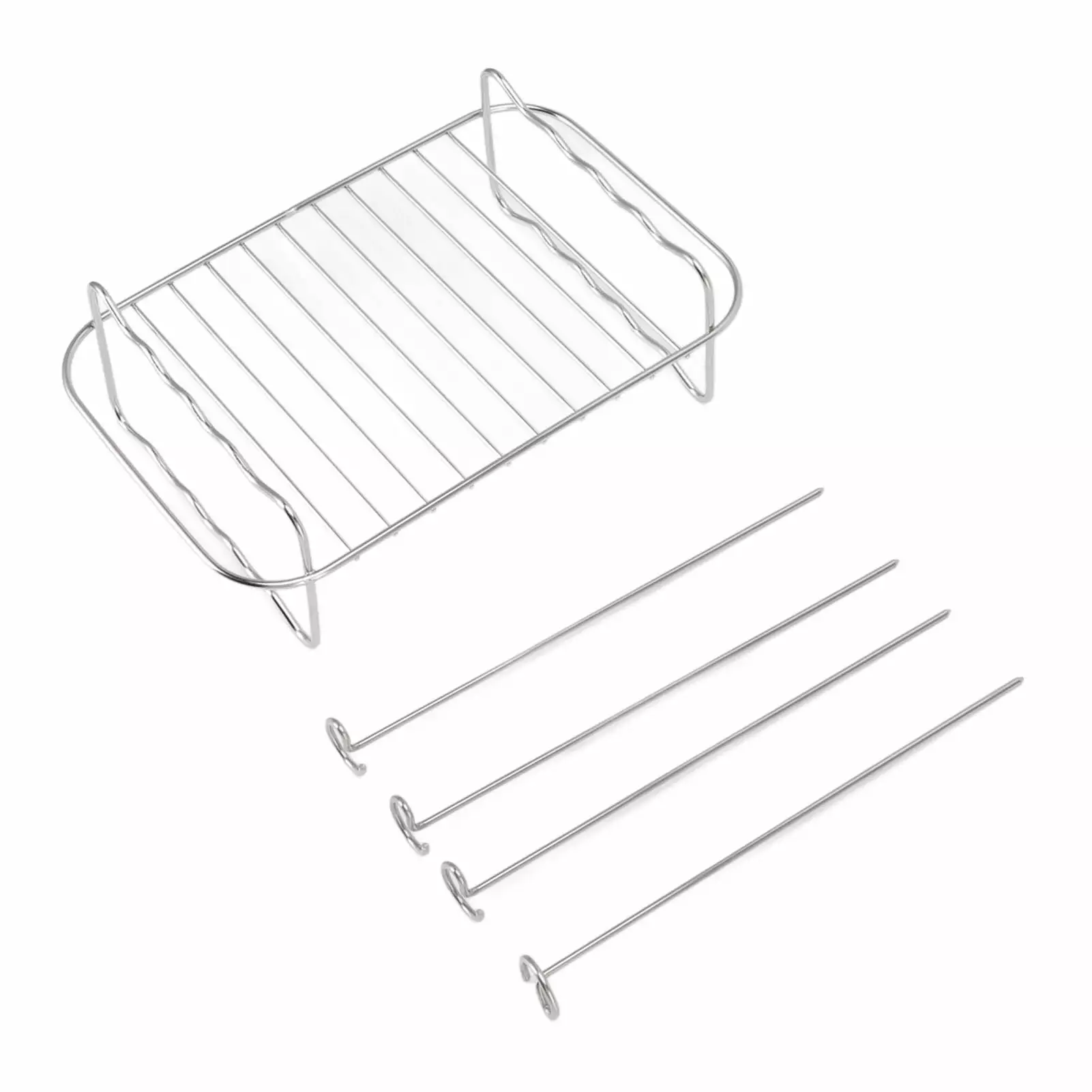 Fryer Rack Stainless Steel Rectangle Double Layer Fryer Accessory NINJA FOOD 8QT Dual Binquireet Fryer QINAN