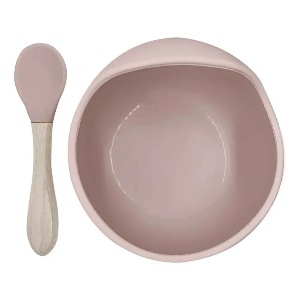 Silicone Bowl and Spoon Siliscoop - Fuchsia