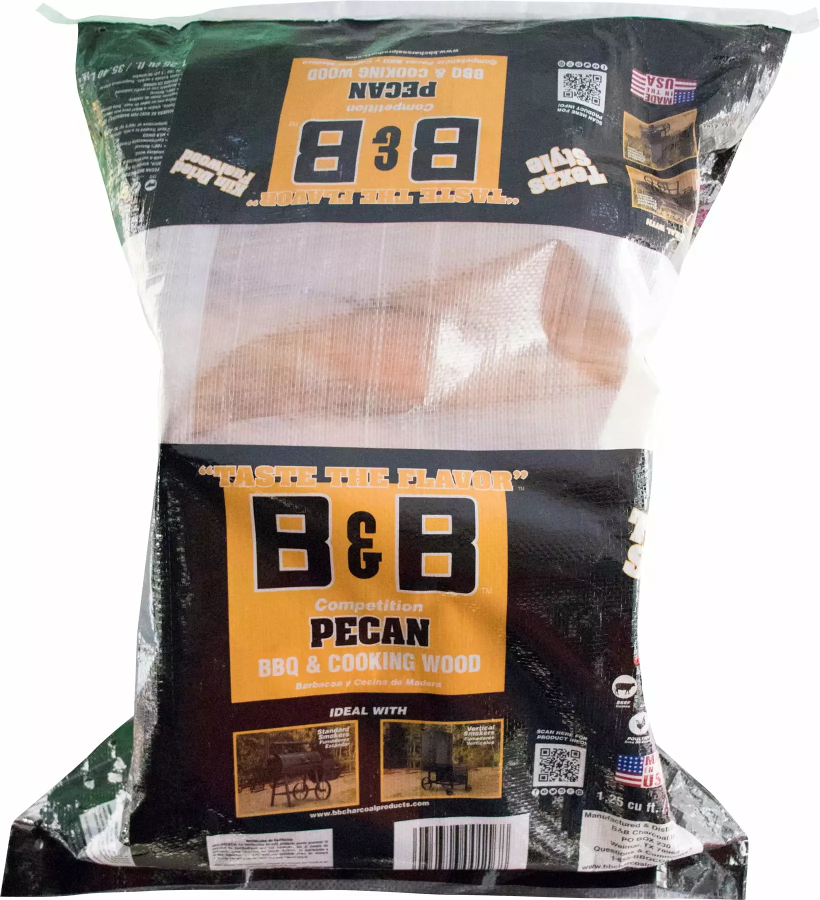 B&B Pecan BBQ & Cooking Wood 1.25 Cu Ft Grilling and Smoking B&B Charcoal