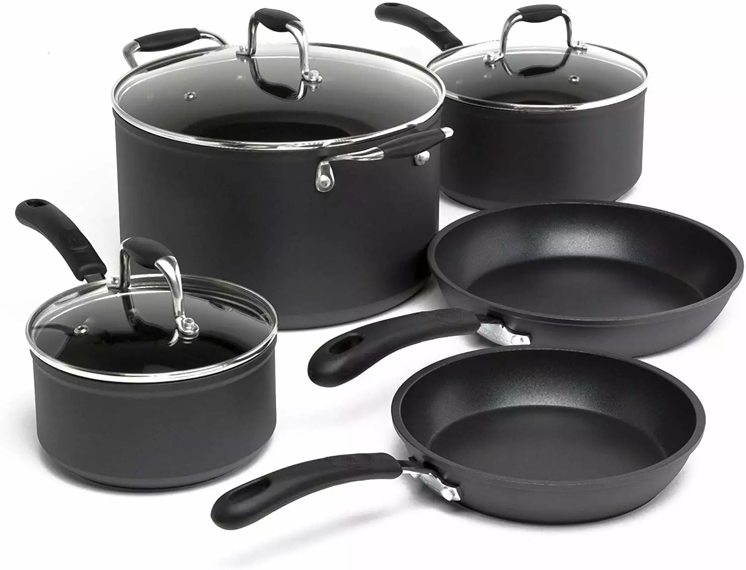 Ecolution Symphony 8 Piece Non-Stick Aluminum Cookware Set Dishwasher Safe