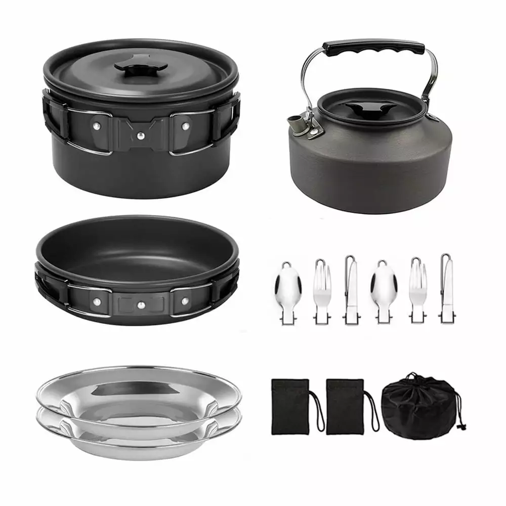Non-stick Pot Pan Kettle Set Stainless Steel Plates and Utensils