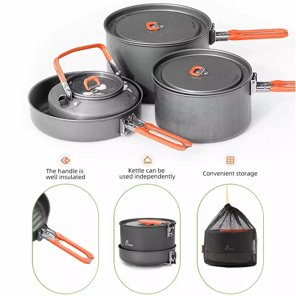 Twirltide Cookware Set Kettle Spoon Pan Outdoor Cooking