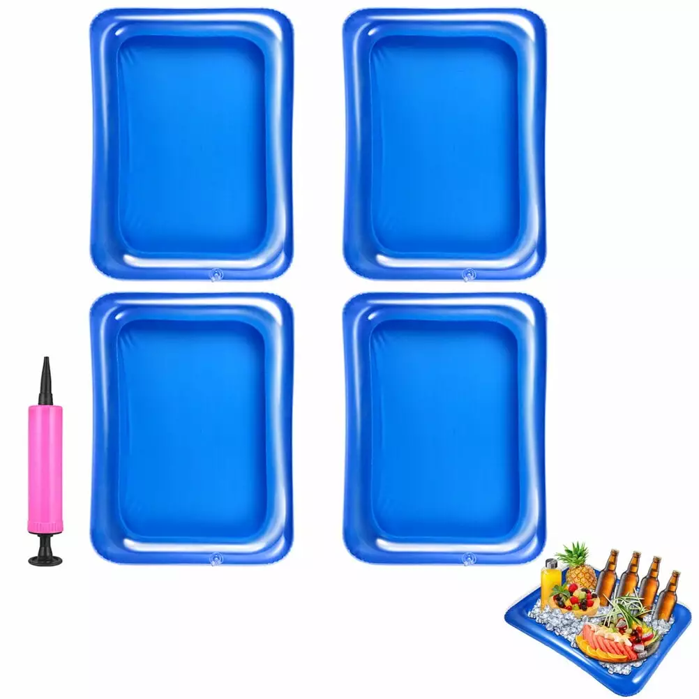 Inflatable Cooler Tray Ice Serving Bars Food Drink Buffet Cooler Floating Tray Pool Party