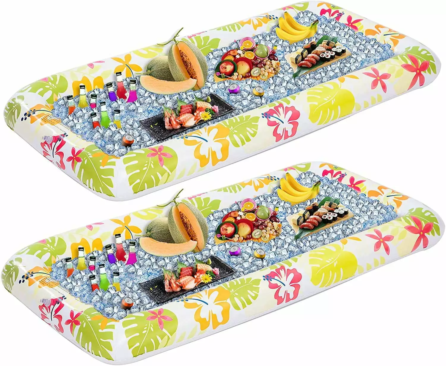 Luau Themed Inflatable Serving Bars Drain Plug 2 Sets Pool Party Picnic
