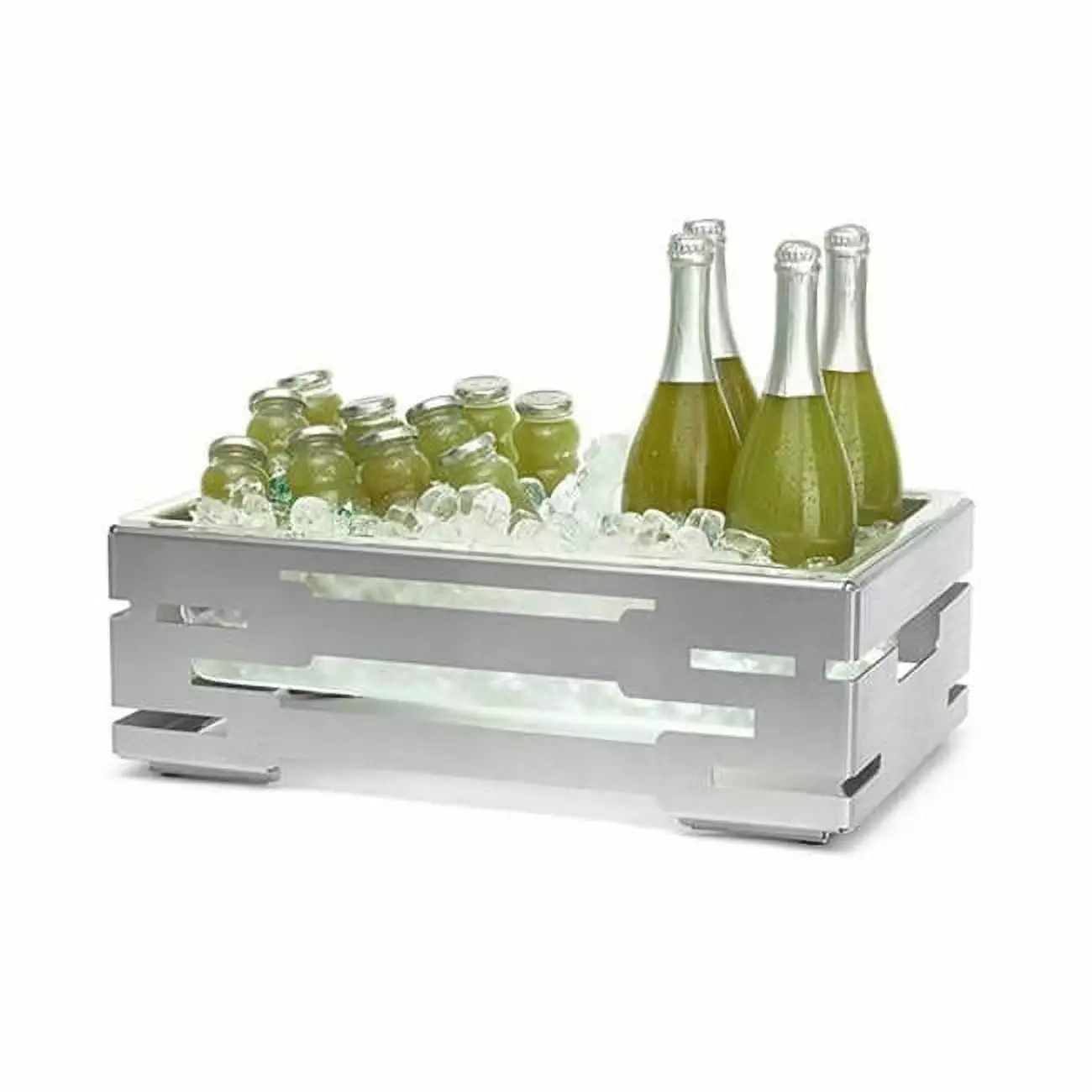 Multi Chef 7 Inch Stainless Steel Cooler Acrylic Ice Housing Compact Design