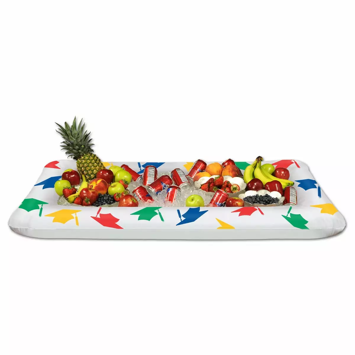 Pack 6 Inflatable White and Green Graduation Buffet Coolers Party Central