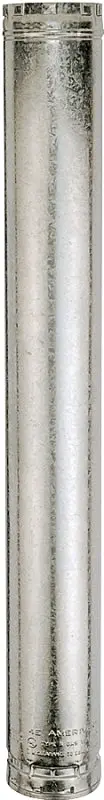 AmeriVent 6E3 Type B Gas Vent Pipe, 6 OD, 3 ft L, Galvanized Hardened