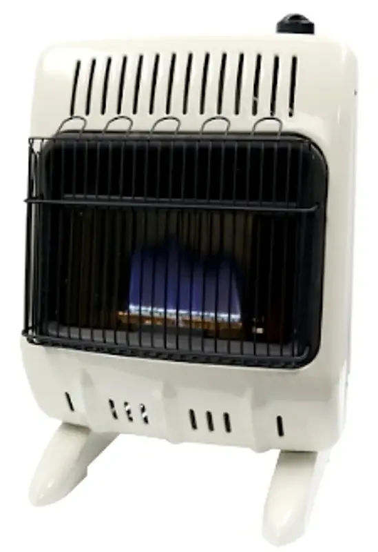 Mr. Heater MHVFDF10BF Series Vent-Free Indigo Flame Heater, 200 sq-ft Heating Area, 20 lb Fuel Tank, 10,000 Btu, White