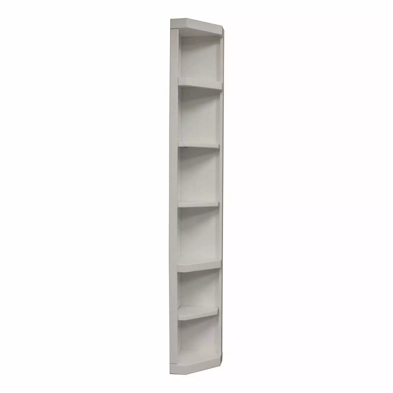 Bowery Hill Traditional 12.5W Outside Corner Bookcase White Finish