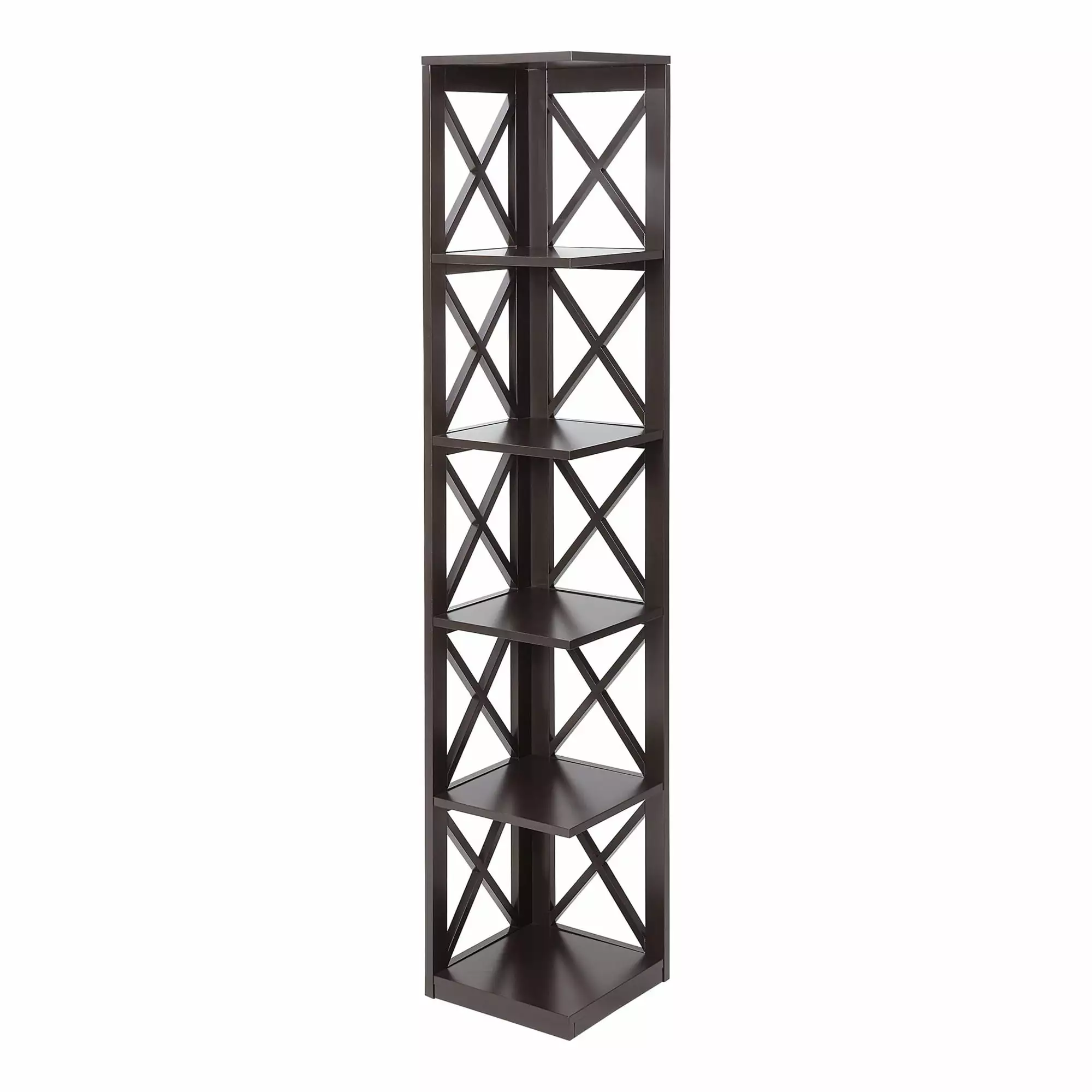 Ergode Oxford 5 Tier Corner Bookcase Home Office Living Room