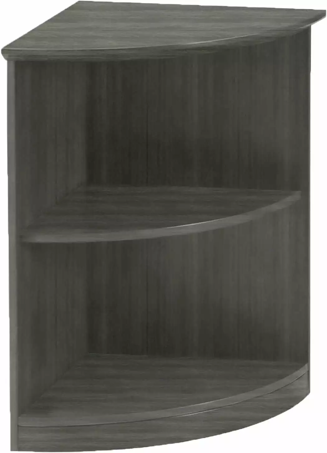 Mayline MVBQ2LGS Medina Quarter Round Corner Bookcase 2 Shelf Gray Steel Laminate FJU