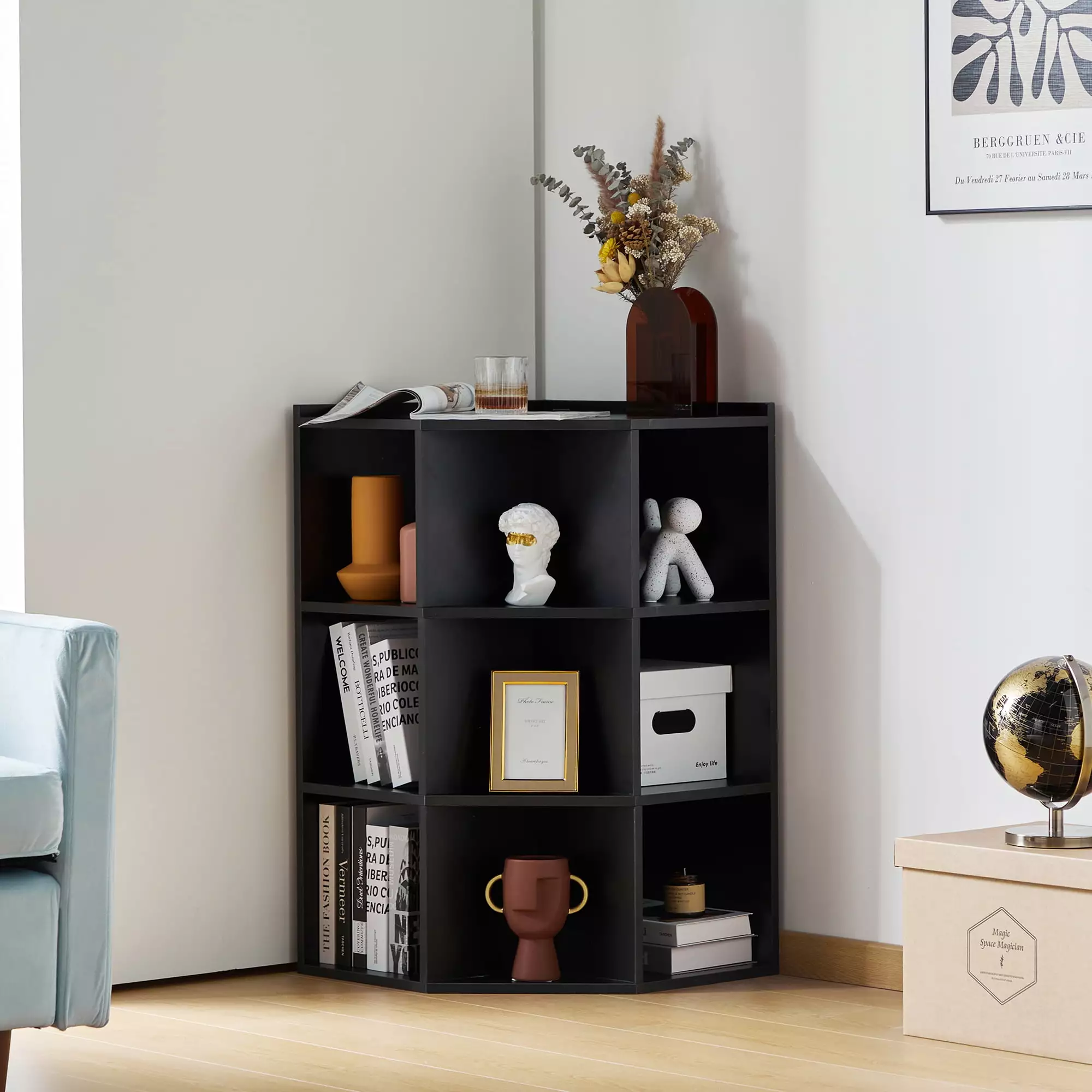 Charge & Store Corner Shelf Multi-Purpose USB and Outlet Storage Organizer General