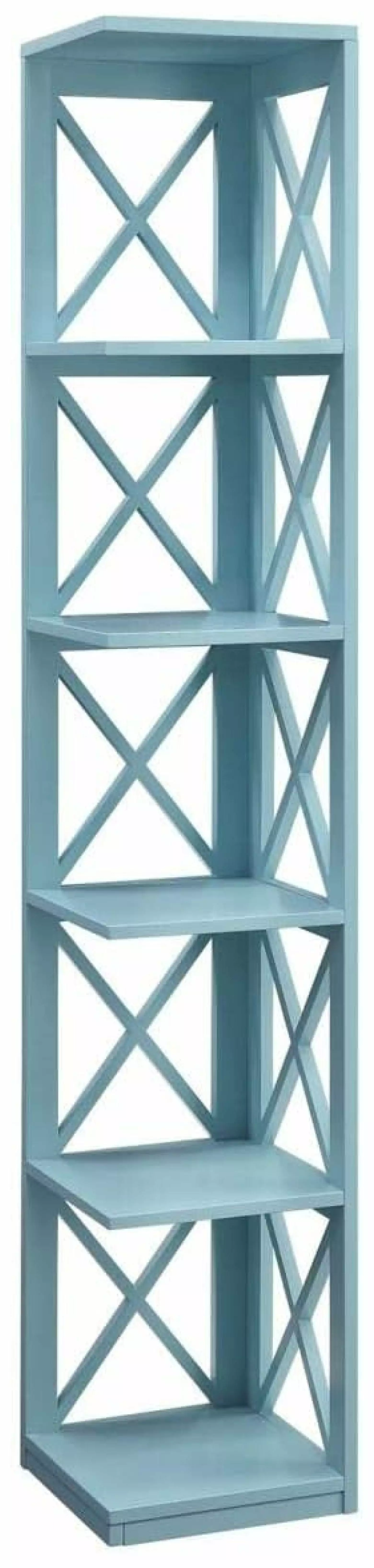 5 Tier Corner Bookcase Sea Foam Stylish Storage Solutions Generic