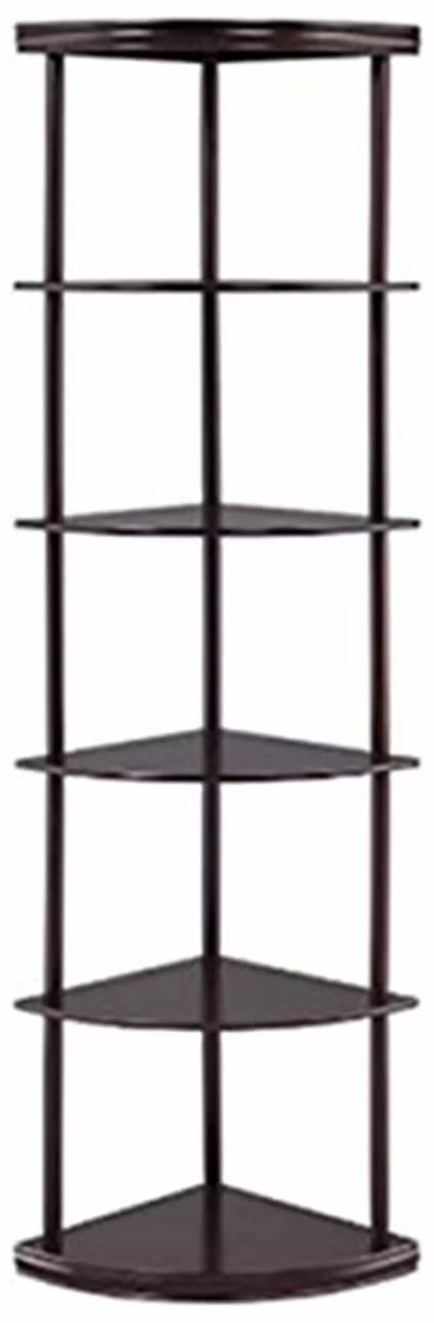 5-Shelf Corner Bookshelf Cappuccino 800279 Living Room Bedroom Home Office Jiowenm