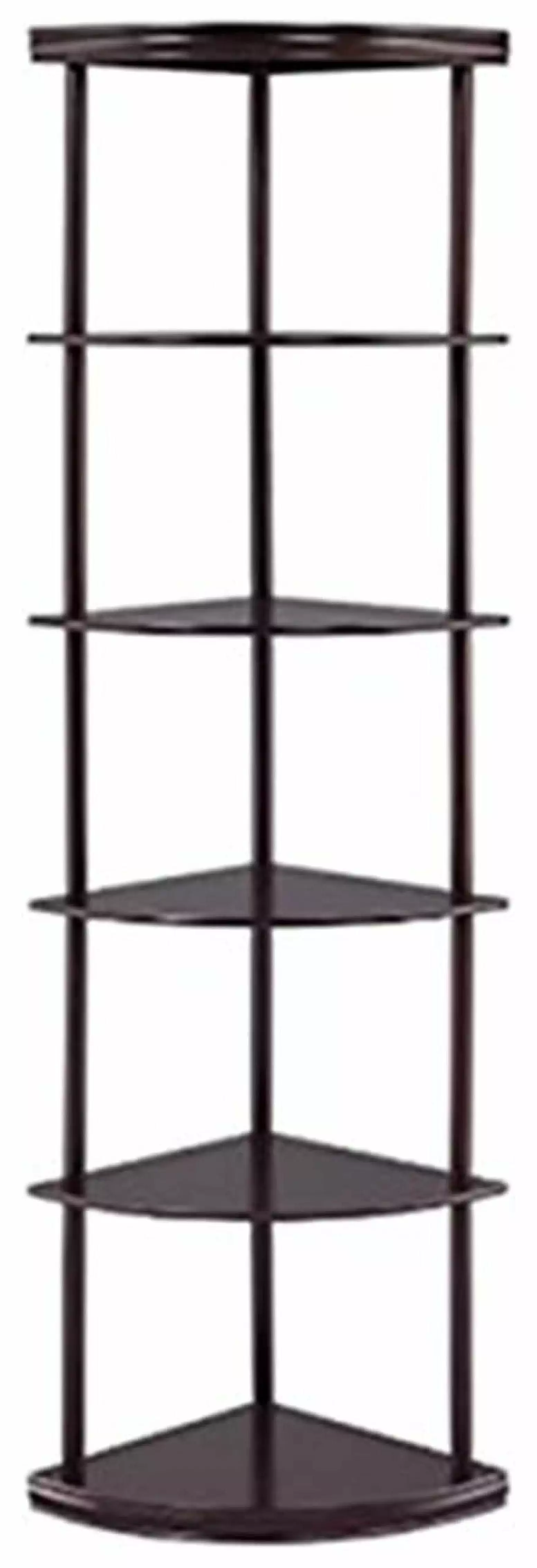 5-Shelf Corner Bookshelf Cappuccino 800279 Living Room Bedroom Home Office KioJJp
