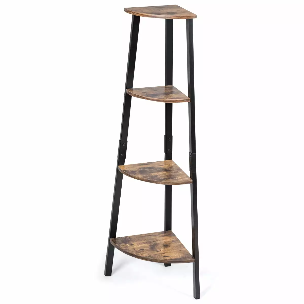 Topbuy 4 Tier Corner Ladder Shelf Industrial Metal Bookcase Display