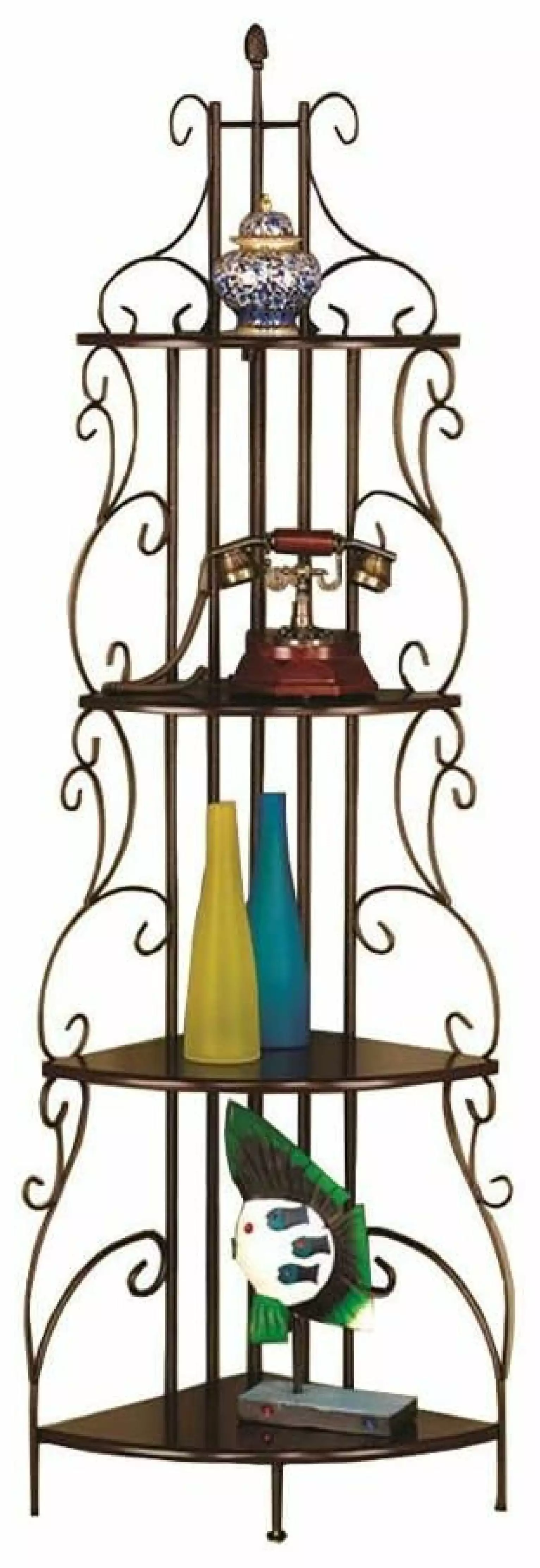 Coaster Furniture 4-Shelf Cappuccino and Copper Corner Bookcase 16.5D x 23.5W x 74.5H YANG97