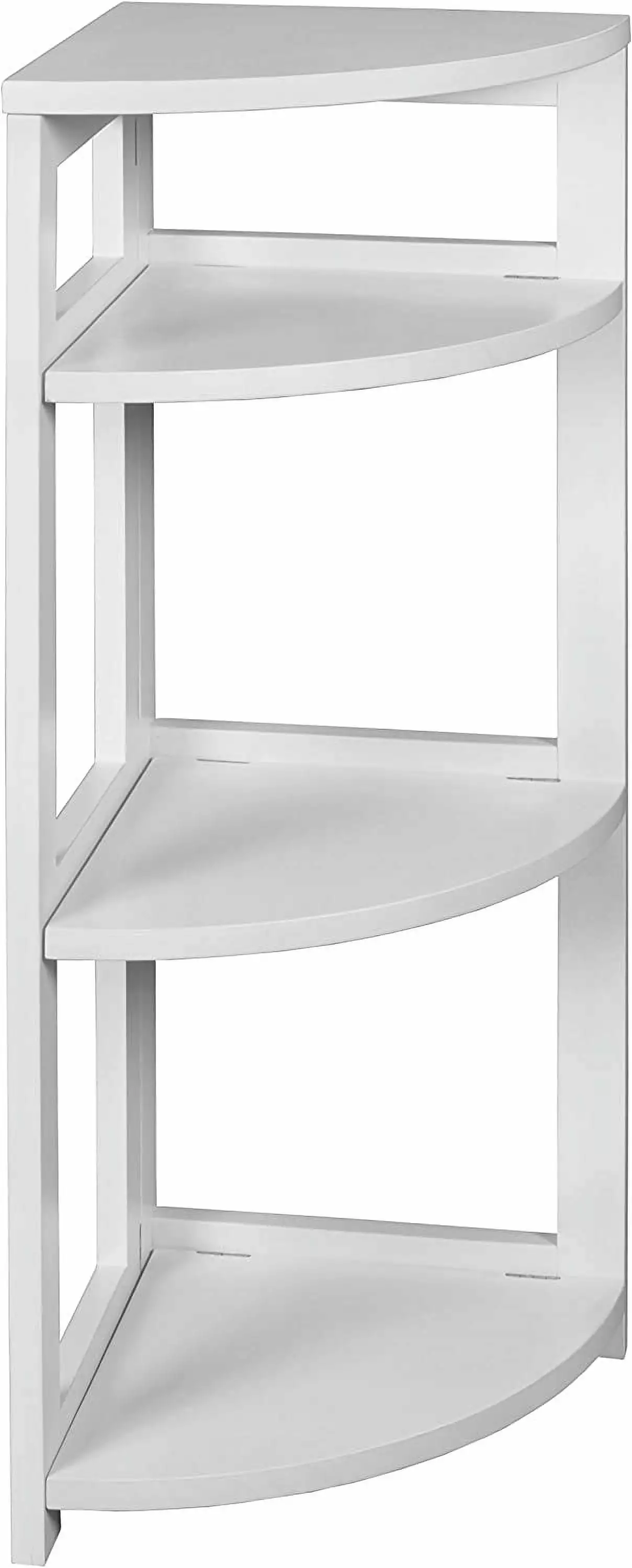 DONFU Flip Flop Corner Folding Bookcase 34-inch White Space Saving Storage Shelf