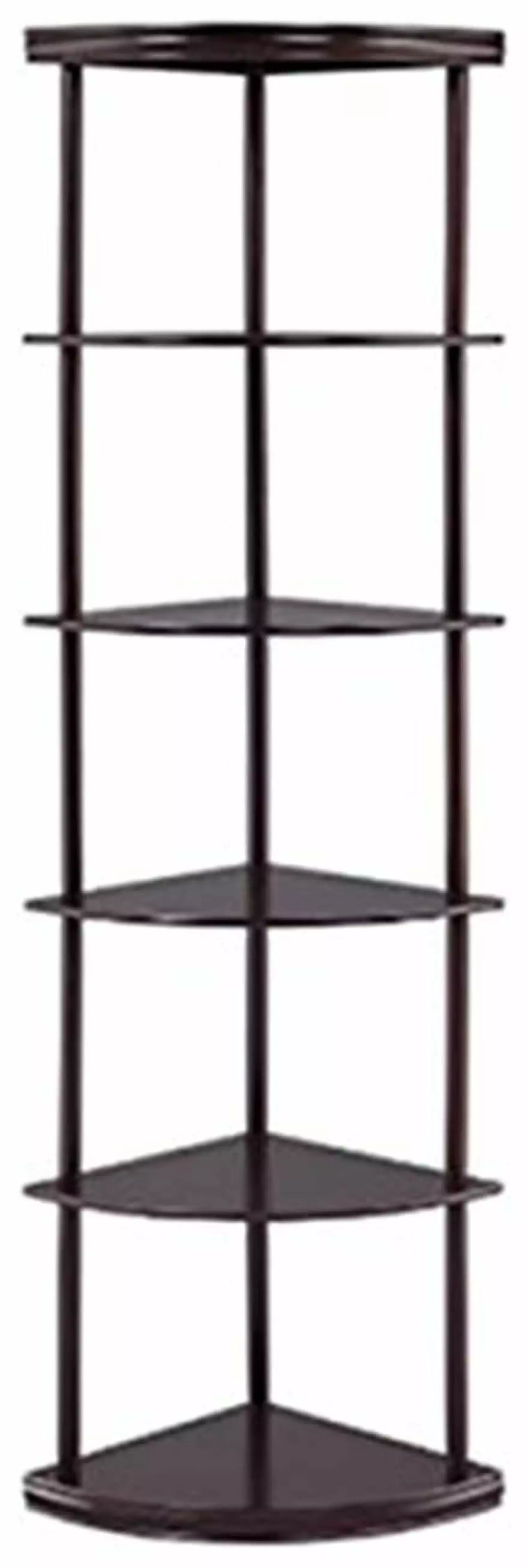 5-Shelf Corner Bookshelf Cappuccino 800279 Exlonjet