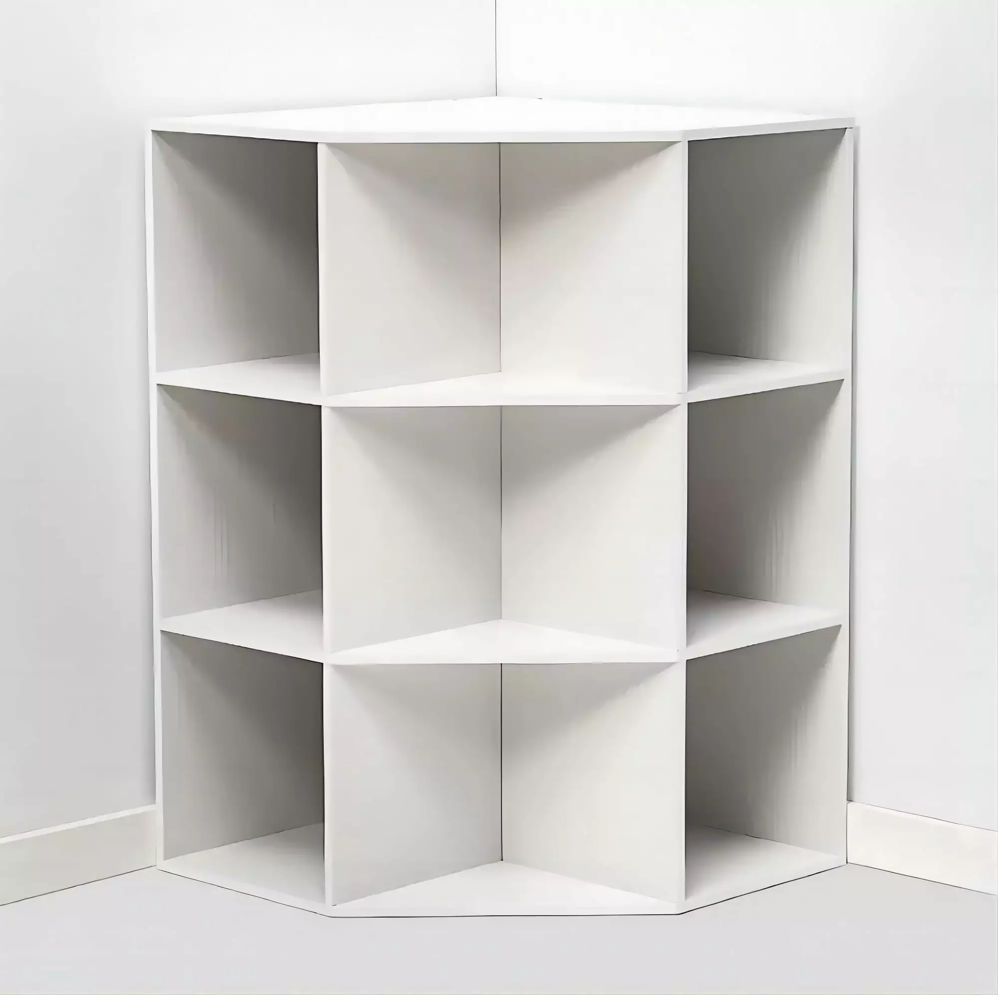 White Corner Cube Bookshelf 9 Compartments Between Organisers Wooden Corner Bookshelf Various Corners FHWMsfa