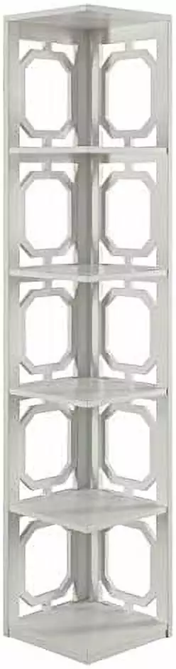 Scranton & Co 5-Tier Corner Bookcase White Home Office FYCTW