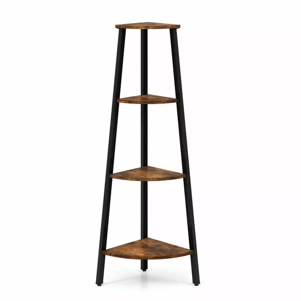 Kadyn Display Shelf Bookshelf Display Rack Plant Stand Storage Rack 4-Tier Industrial Corner Ladder Shelf Display Rack Hom...