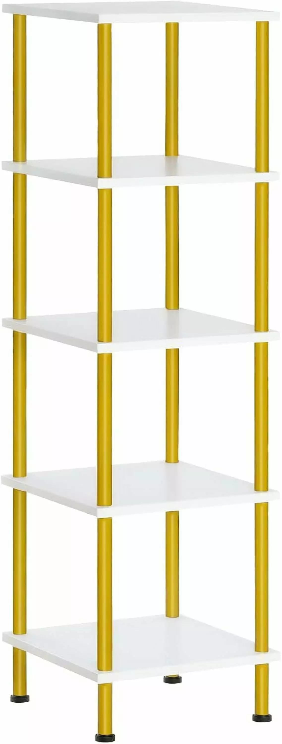 5-Tier Corner Shelf Stand Square Rack Display Shelf Tall Storage Plant Stand Bookcase Small Spaces Living Room kk