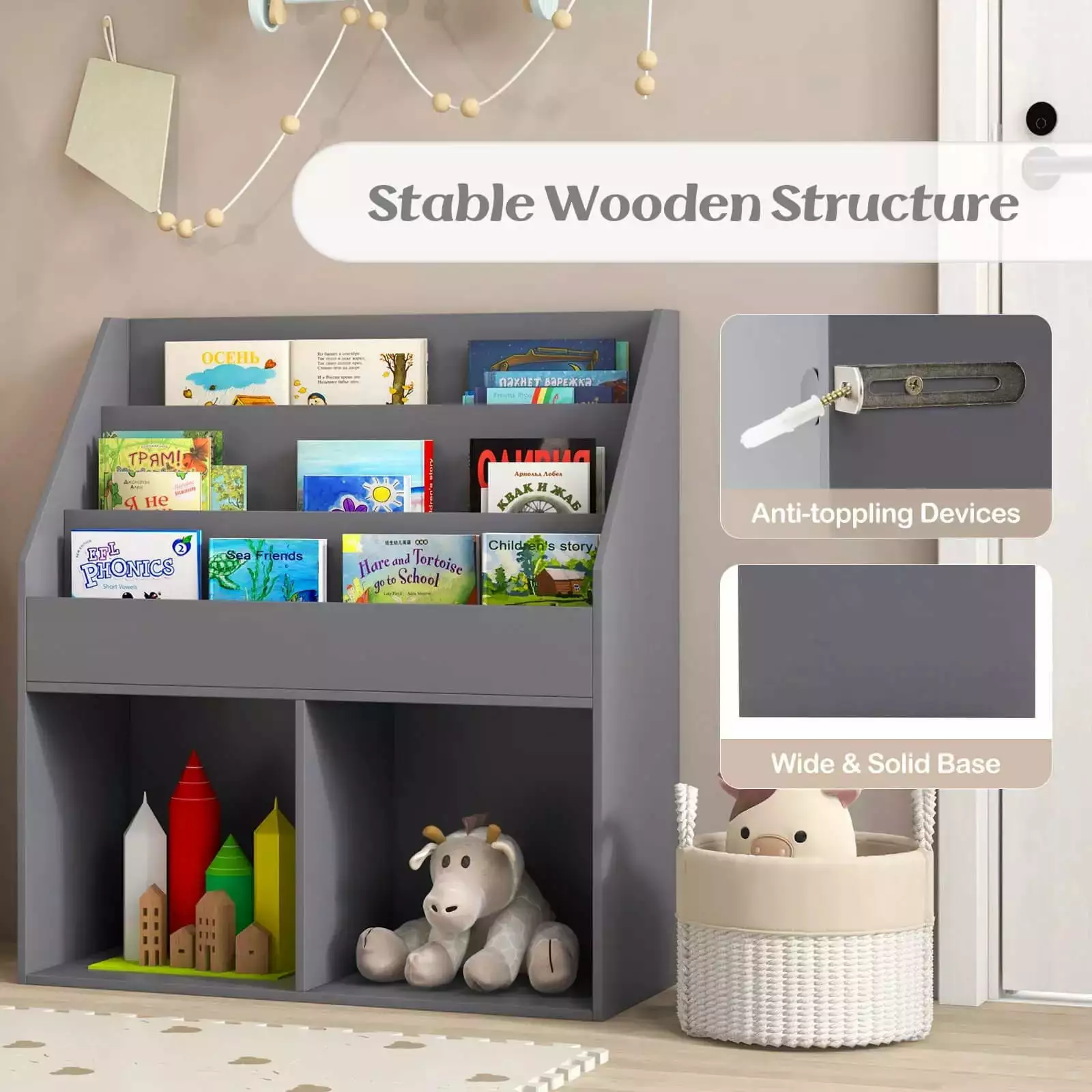 Rotating Bookshelf 6 Tiers Floor Rack Simple Bookcase Multi-Function Freestanding Display Rack Living Room Corner Kids Bed...