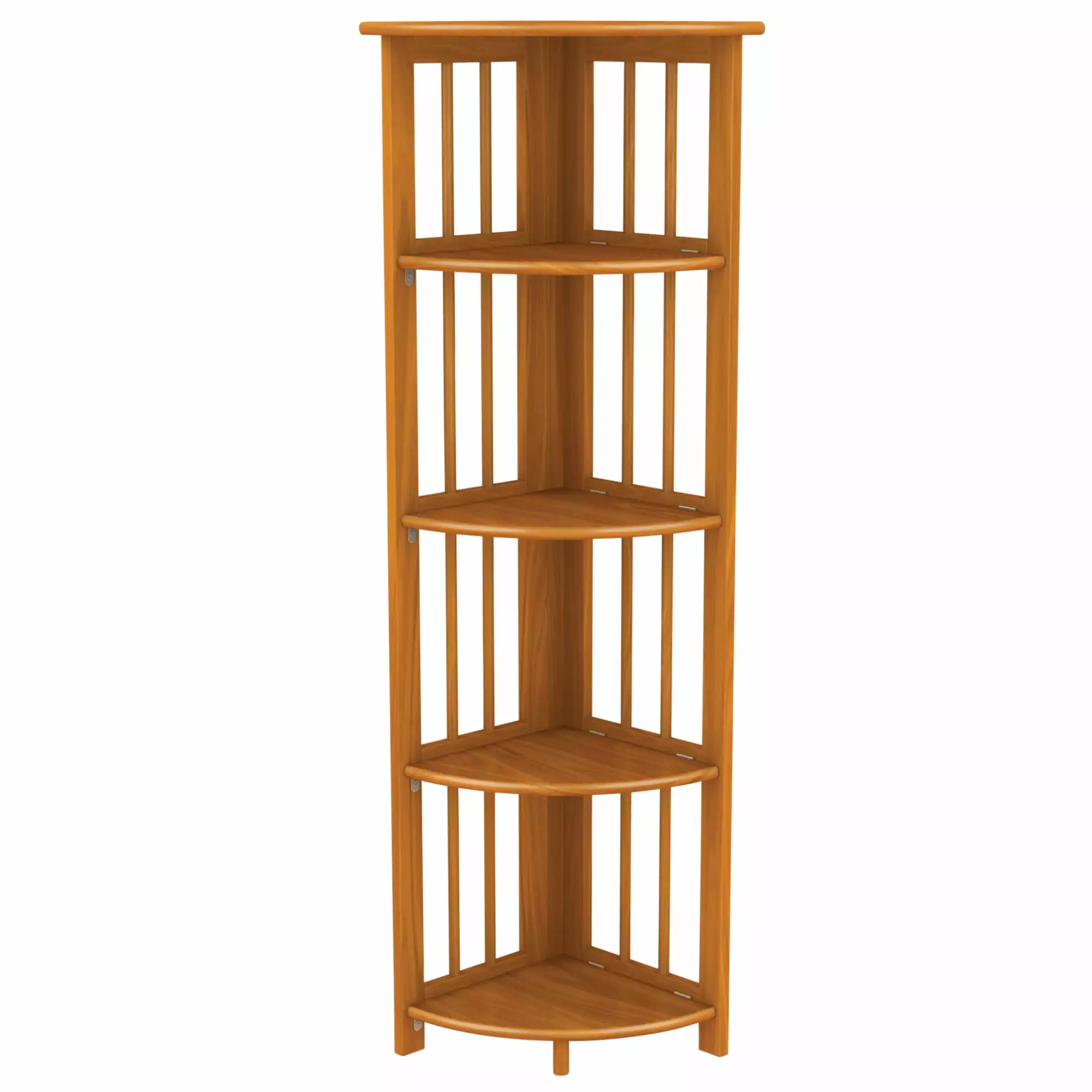 Stony-Edge Corner Folding Bookcase Easy Assembly Bookshelf Home Office Storage Honey Oak Stony Edge