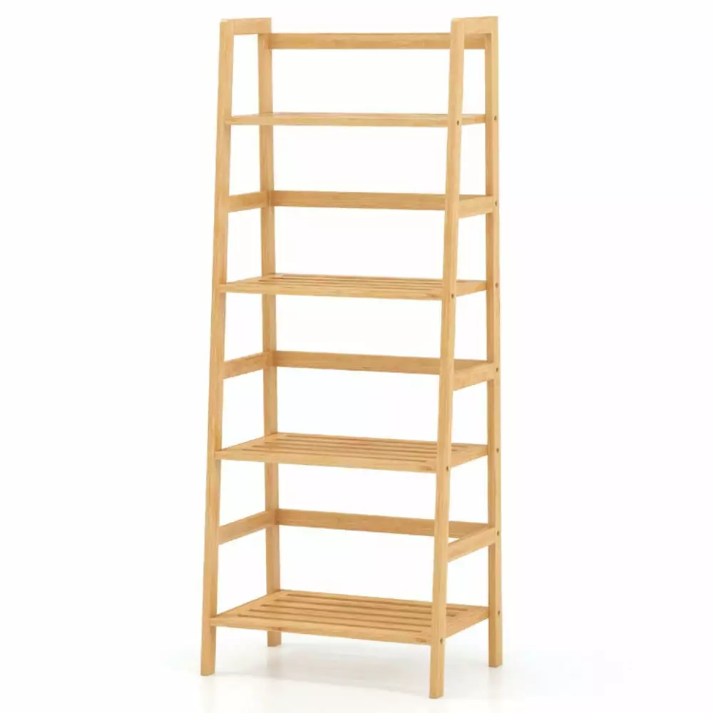 Topcobe 47.5 4-Tier Multifunctional Bamboo Bookcase Storage Stand Rack Tall Bookshelf Modern Book Case Books CDs Movies Co...
