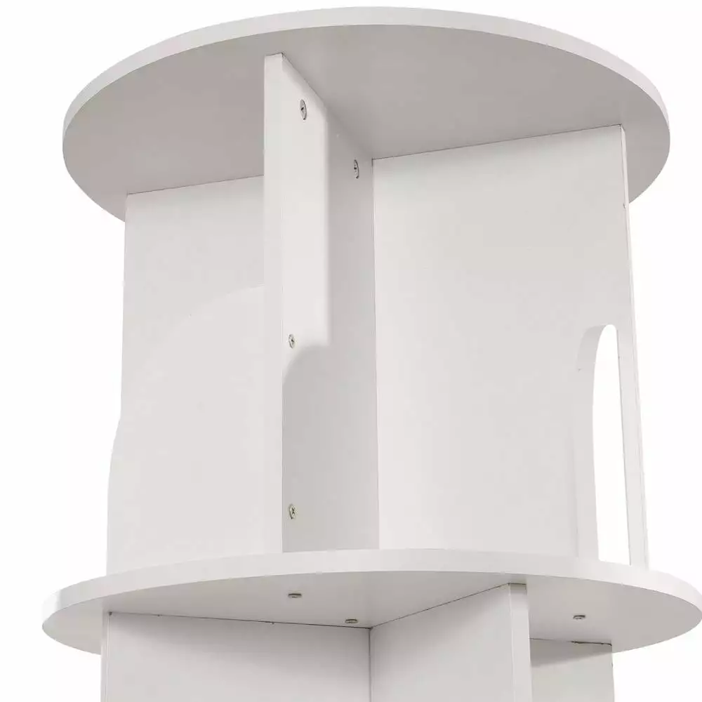 Xianers Rotating Bookshelf 3 Tier Revolving Bookcase 360 Display Round Narrow Swivel Corner Shelf Adult Bedroom Living Room