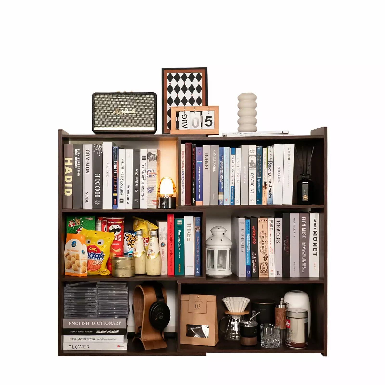 Yowos 4-Tier Deformable Corner Bookcase Adjustable Storage Shelf Living Room Bedroom
